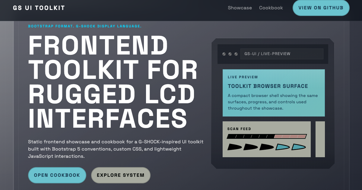 G-SHOCK Frontend Toolkit Showcase